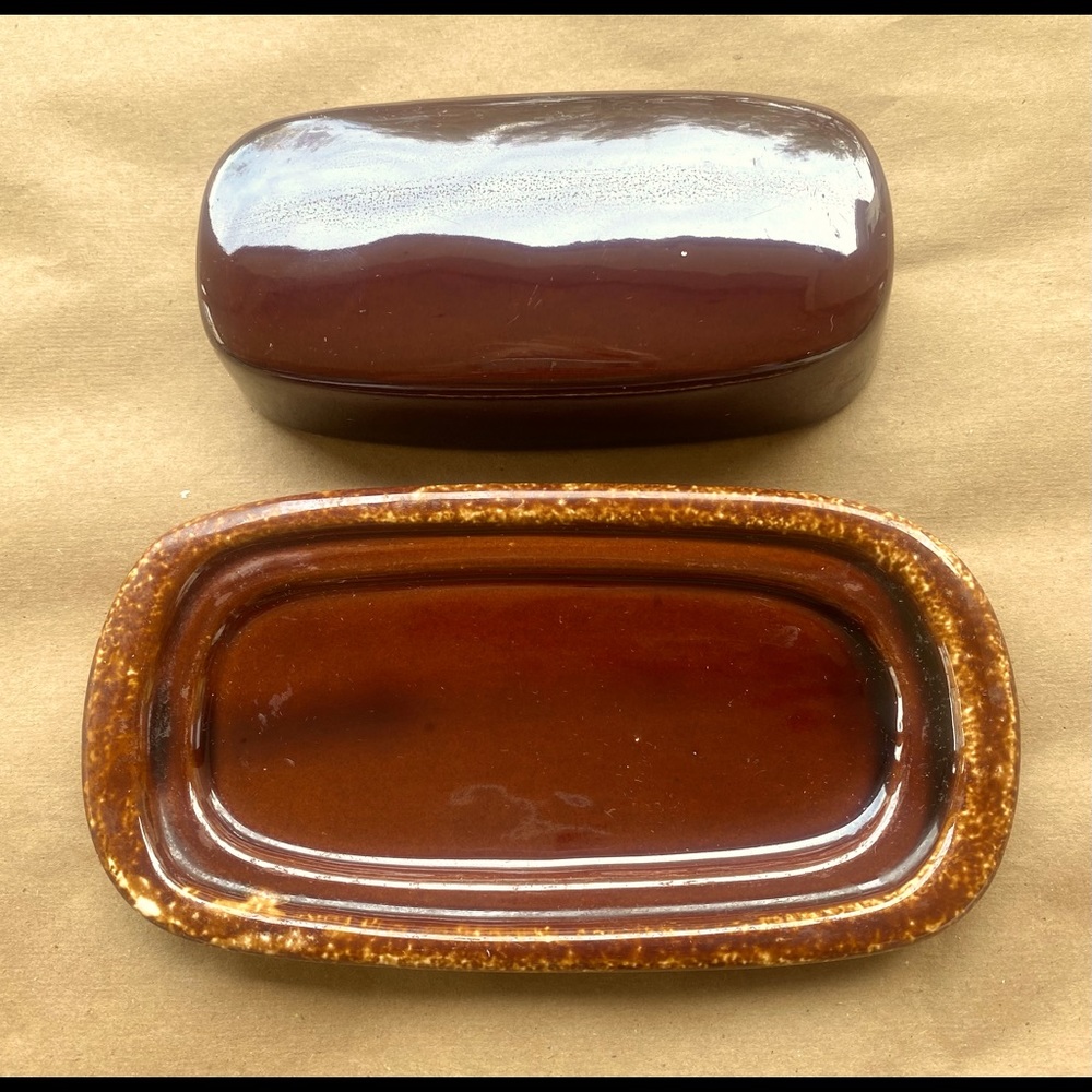 Vintage McCoy Brown Drip Covered Ceramic Butter Dish